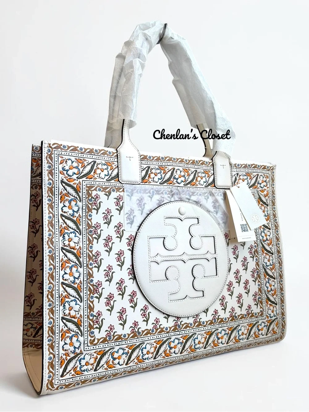 NWT Tory Burch Large Ella Printed Leather Tote